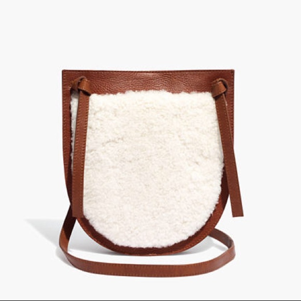 Madewell Knot Crossbody Bag in Shearling